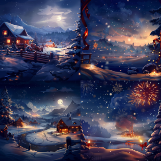 类似风格，新年壁纸