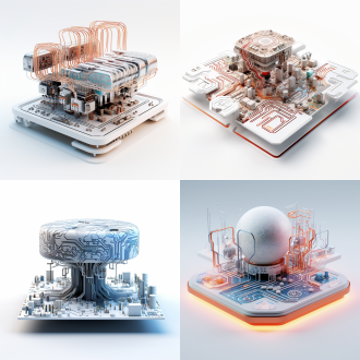 现代化人工智能电路实验平台，白色背景