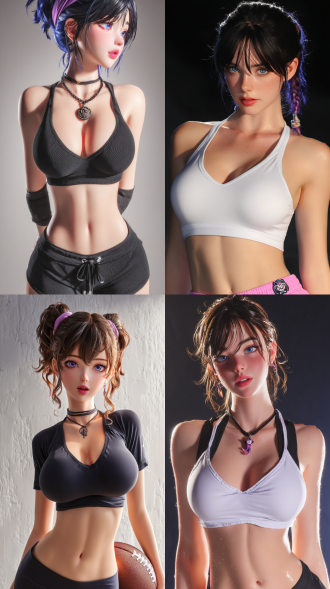 运动健身风，表情细腻，皮肤细节清晰。 环境光