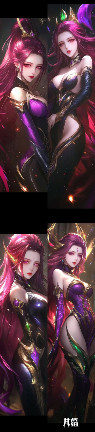 woman has long, flowing red hair and deep eyes, which not only showcase her mystery and beauty but also reveal her extraordinary temperament. she is tall in stature and elegant in demeanor,