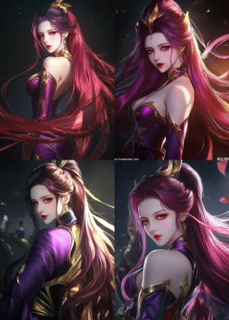 woman has long, flowing red hair and deep eyes, which not only showcase her mystery and beauty but also reveal her extraordinary temperament. she is tall in stature and elegant in demeanor,