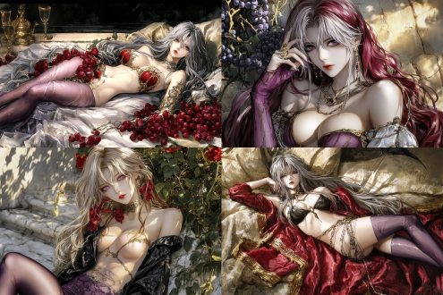 绝世美女全身照，瓜子脸五官端正皮肤白净身材苗条，长发配紫色丝袜，全身构图，色彩饱和，8k画质，时尚元素，浪漫氛围，长焦镜头，柔和光，绚丽