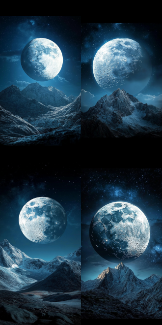 删除月球，替换数字3，科技质感，蓝色调，4k画面质感