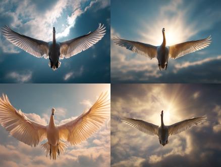 鲲鹏展翅，居中构图，天空背景，高饱和度，微距镜头，逆光，动态模糊，宏大，震撼，大制作风格。