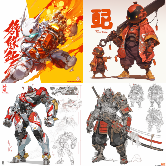 《铁甲小宝》中卡布达创建设计草稿，白色背景草图。该线图将概述标志性的卡布达角色特征，作为设计的基础。武术动作，动感的姿势。然后，3d 显示效果增强了描绘的深度和真实感，让观众欣赏卡布达的独特之处和难忘的存在。草图的尺寸将被清楚地标记以确保准确性和精确性。画出线条后，我们将使用鲜艳的白色、红色、黄色色配色方案，在本地为角色的身体添加一些颜色，与《铁甲小宝》中卡布达标志性外观一致。