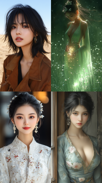 25岁漂亮中国女孩侧身站草原，着鲜艳古装戴耳环，近景半身照，超高清，逆光，发丝飘动，柔美，草原风，古风。