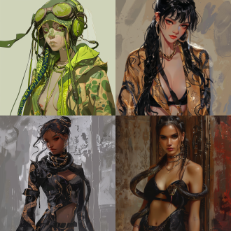 蛇女，真实风格