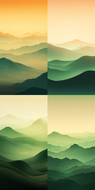 山脉轮廓，敦煌艺术风格，青绿渐变，金粉勾勒，高雅色调，现实主义，线条感，波浪形，高质量摄影，自然风景。