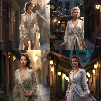 古风美女着薄纱外套身材姣好，侧后视角三分线构图，古代街道，3d，肤白貌美，柔和冷色调，软光，优雅神秘，8k大师级画质。