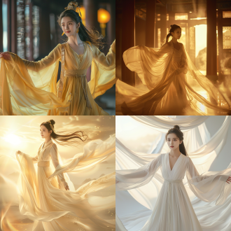俞飞鸿、古装美女、宋朝喜事、电视剧海报 美丽的照明 。全身照，身材修长，展现曲线，张开双臂，面带微笑，细腻肌肤，长发飘逸，优雅姿态。全身镜头，自然光，柔和色调，细节丰富，动感十足，温馨氛围。8k，最佳质量，超细节，中国风，高质量，电影光效