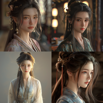 美女，五官精致，细节丰富，古代少女，长发飘飘，小麦色肌肤，精致五官，英气逼人，美貌，国风。8k，最佳质量，超细节，高质量，电影光效