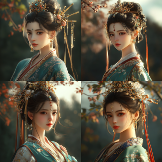 ancient style beauty，3d风格