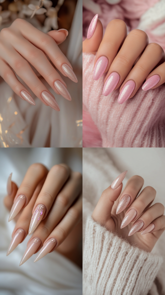 美女手部特写，手指纤细修长，比例合理匀称，白净细腻，细节丰富，指甲中长，粉色装饰点缀，超高画质，8k 分辨率