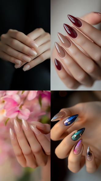 美女手部特写，手指纤细修长，比例合理匀称，白净细腻，细节丰富，指甲中长圆润，指甲油色彩丰富，超高画质，8k 分辨率