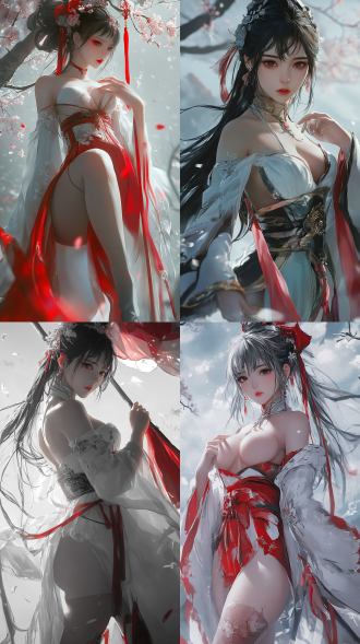 a wuxia theme picture shot from a low - angle (looking - up) and the camera is rotated 30 degrees to take the shot. the styles of tsuaii and soft anime illustration, official illustration, the styles of the artgerm. the character has extremely delicate makeup and stands grateful. exquisite stockings. hand and finger health. the overall picture is exquisitely beautiful.