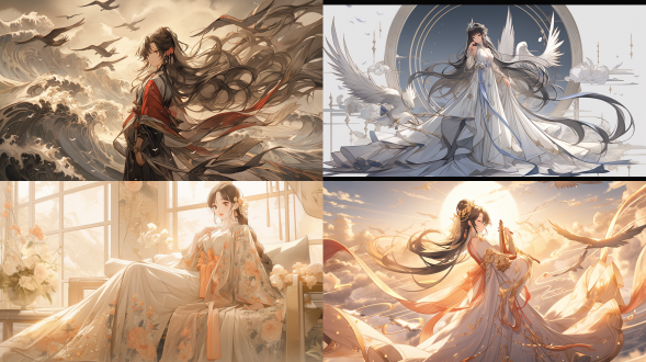 ((masterpiece))), (best quality)), (ultra-detailed)), (hdr)), (chinese mythological aesthetic)),wood::飞在天上， 主体设定： ((celestial maiden flying through clouds)), (perfect body proportions)), (ethereal beauty)), (divine elegance)), 服饰细节： (traditional hanfu with flowing sleeves)), (translucent silk ribbons)), (intricate golden embroidery patterns)), (pearl accessories)), 动态表现： (dynamic flying posture)), (ribbons undulating in cosmic winds)), (flowing hair with stardust particles)), 场景构建： (heavenly palace in distance)), (lotus petals falling)), (rainbow-colored aurora background)), (glowing moon particles)), 光影效果： (soft volumetric lighting)), (celestial glow from body)), (iridescent silk refraction)), (dramatic cloud shadows)), 艺术风格： (watercolor ink fusion style)), (ukiyo-e composition principles)), (surreal fantasy elements)), (hyper-detailed fabric textures)) stormtrooper::(((low quality)), (deformed anatomy)), (oversaturated colors)), (modern clothing)), (western features)), (flat composition)), (muddy textures)), (harsh shadows)), (cartoonish style))) 长焦拍摄