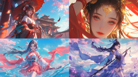 a wuxia theme picture shot from a low - angle (looking - up) and the camera is rotated 30 degrees to take the shot. the styles of tsuaii and soft anime illustration, official illustration, the styles of the artgerm. the character has extremely delicate makeup and stands grateful. exquisite stockings. hand and finger health. the overall picture is exquisitely beautiful.