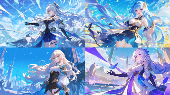 《崩坏：星穹铁道》女性角色，超仰视角，厚涂风cg原画，色彩浓烈，人物动态优雅，梦幻背景，8k画质，奇幻氛围。