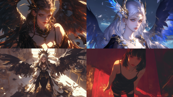 女性角色站立，中心构图特写，超仰视角，冷色调厚涂cg原画，顶光，优雅姿态，游戏风格。