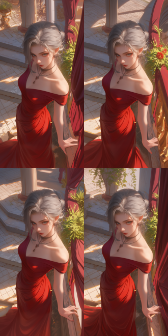 女性角色站立，中心构图特写，超仰视角，冷色调顶光，厚涂cg原画，游戏风格，优雅神态，面部特写。