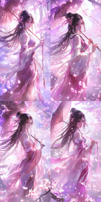 2. 5 d cgi anime , ((ethereal chinese anime)), xianxia style. the main subject is charming oriental belle, she has long, shiny black hair, part of which cascades down her back like a waterfall. curved body. manga.