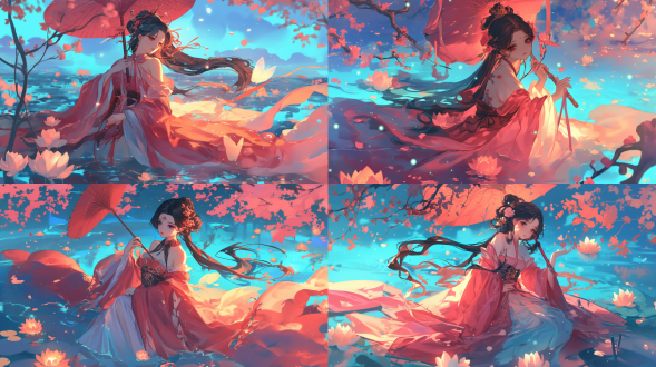 xianxia style, a charming oriental belle.