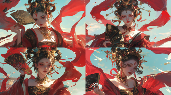 xianxia style, a charming oriental belle.