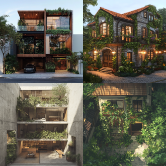 改为四层，车库不要突出建筑，一层有室内绿化