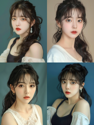 中国美女着黑，近景半身照，皮肤细腻鼻梁挺，单耳戴耳环，白运动上衣，纯色背景，像素风高清摄影，特写镜头，正面，暖光。