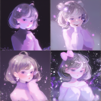 暖色调浅粉、粉、深粉、橘色可爱风格头像，居中构图，柔和光线，特写镜头，清新色彩，甜美表情。