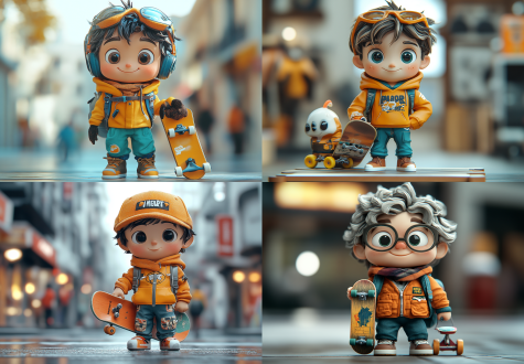 blind box sports boy image, full body, skateboard in hand, exquisite facial features, clean background, inspired by pop mart, 8k, best quality, super detail, 3d, c4d, blender, oc rendering, super detail, no divider