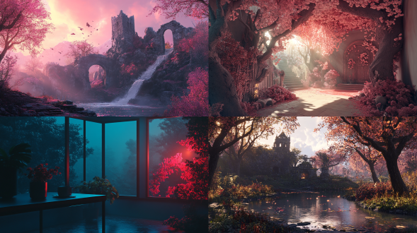 随机设计一个场景，要唯美感。