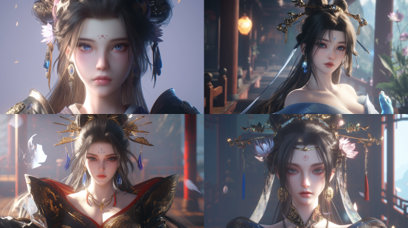 c4d game modeling,enlarged character details,new chinese style female hero,red ink splatter special effects,landscape background,bamboo forest,3d stereoscopic characters,16k ultra high definition,enlarged facial details,exquisite makeup,4k,<lora:模型:0.6>,<lora:wangzherongyao:0.4>,<lora:yfilter_portraitenhance_v1:0.4>,<lora:more_details:0.5>,<lora:trix girl 港风系列:0.3>,<lora:hand:0.6>,hand. 虚幻引擎 oc渲染器