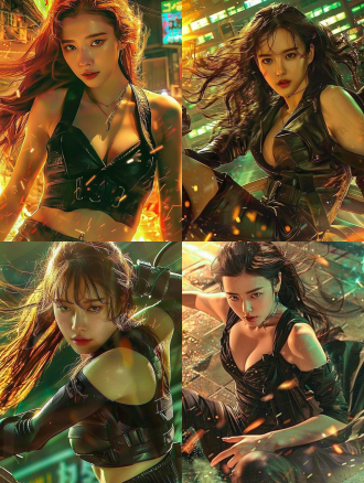 与图片类型的美女，要求身材火辣，动作真实符合逻辑