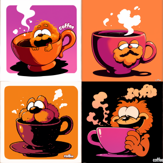 杯子上印刻着“coffee” 海报风格