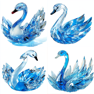 水晶天鹅白色背景