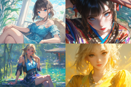 女性，李明美，hourglass figure，hot，beautiful，安静，在魔幻世界，半身特写，静态，广角镜头，清新色彩，暖色调，2k，极致细节，cg，美树本晴彦风格