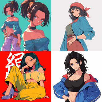 a beautiful woman，鸟山明 style