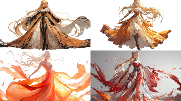 4k ultra-clear quality, a combination of genshin impact style and anime style. a highly charming woman with flowing long hair and a delicate oval face. she is wearing a magnificent long dress with high saturation colors and exquisite patterns. the dress hem is fluttering. the woman has long legs and is in an extremely aggressive fighting pose, as if ready to attack at any moment. the details of the picture are highly clear. the whole scene is full of fantasy and intense power，raw style，