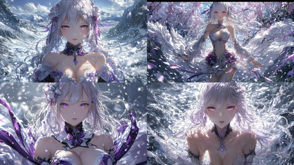 very beautiful digital art，(full-body)，an anime character with long white::1.5 hair extremely detailed，(((anime))),the style is similar to the works of tawaraya sōtatsu and nagasawa rosetsu. the image is like emilia from re:zero - starting life in another world，with sword，with a graceful posture and noble temperament. the face has exquisite makeup, clear texture, and strong contrast of light and shadow， using the three-part composition method，