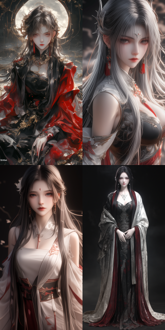 xianxia style theme. lu xueqi from zhu xian. long straight black hair. dressed in richly colored and extremely exquisite confucian-style robes with a light-colored cloak. elegant and dignified figure. healthy hands and fingers. delicate facial features. landscape painting scroll as background. anime ink painting style. created with unreal engine and 3d oc renderer. ultra-realistic picture with extremely exquisite details and real skin texture. side backlighting. high contrast between light and dark. high-quality shadows. ultra-high resolution.