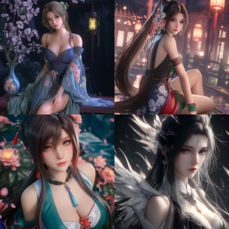 xianxia style theme. an elegant lady like tifa lockhart. with alabaster skin. dressed in 色彩丰富 exquisite ming dynasty dress. anime visual effect. created with movie-level unreal engine 5. high detail. realistic skin tone. surrounded by elegant environment and intense light. xianxia elements can be faintly visible in the background.