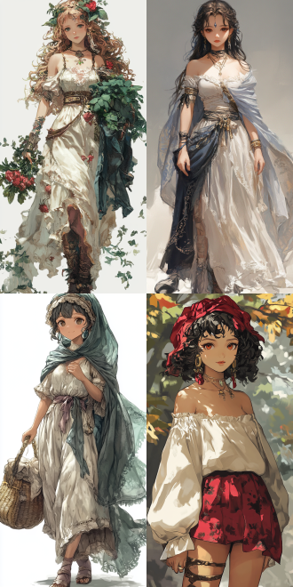 octopath voyager style. 一个迷人的女孩