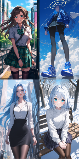 a picture shot from a low - angle (looking - up) and the camera is rotated 30 degrees to take the shot. the styles of tsuaii and soft anime illustration, mobile game art, the styles of the artgerm. stands grateful . exquisite stockings. the picture is aesthetic.