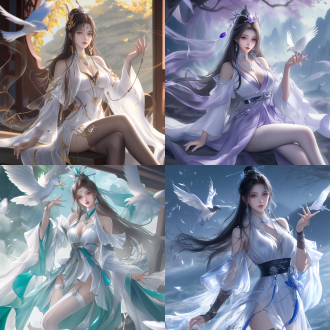 a wuxia theme picture shot from a low - angle (looking - up) and the camera is rotated 30 degrees to take the shot. the styles of tsuaii and soft anime illustration, official illustration, the styles of the artgerm. the character has extremely delicate makeup and stands grateful. exquisite stockings. hand and finger health. the overall picture is exquisitely beautiful.