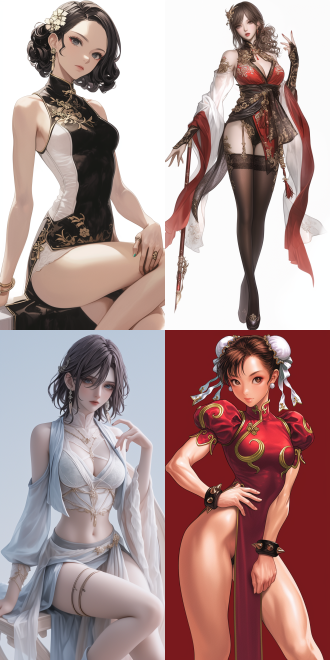 tsuaii style. thighs!!!! gorgeous, beautiful oriental woman, ((healthy and perfect fingers)). by tetsugoro yorozu, inspired by fenghua zhong. curly and short top hair,