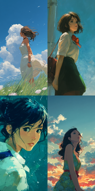 the beautiful woman,新海诚风格