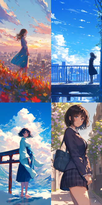 the beautiful woman,新海诚风格