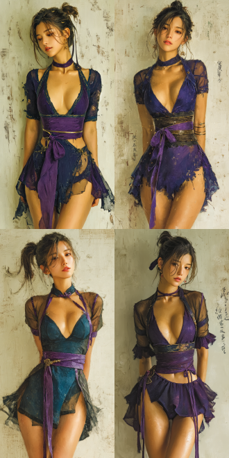 a fantasy xianxia-themed picture with a typical oriental female as the main subject, with a long black ponytail, a sad face and an attractive figure, similar to artoria pendragon in fate/stay night. she wears a purple belt, a blue long dress inside and a thin, gorgeous black robe outside. her body is emitting a soft white light, background of a war-torn plain, there is a strong contrast of light and shadow. made in chinese anime cgi xianxia style, unreal engine 5, highlighting the details of the thighs, the picture is full of luxury and dynamics.
