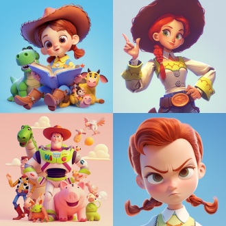 迪斯尼风格，3d玩具风格，玩具总动员